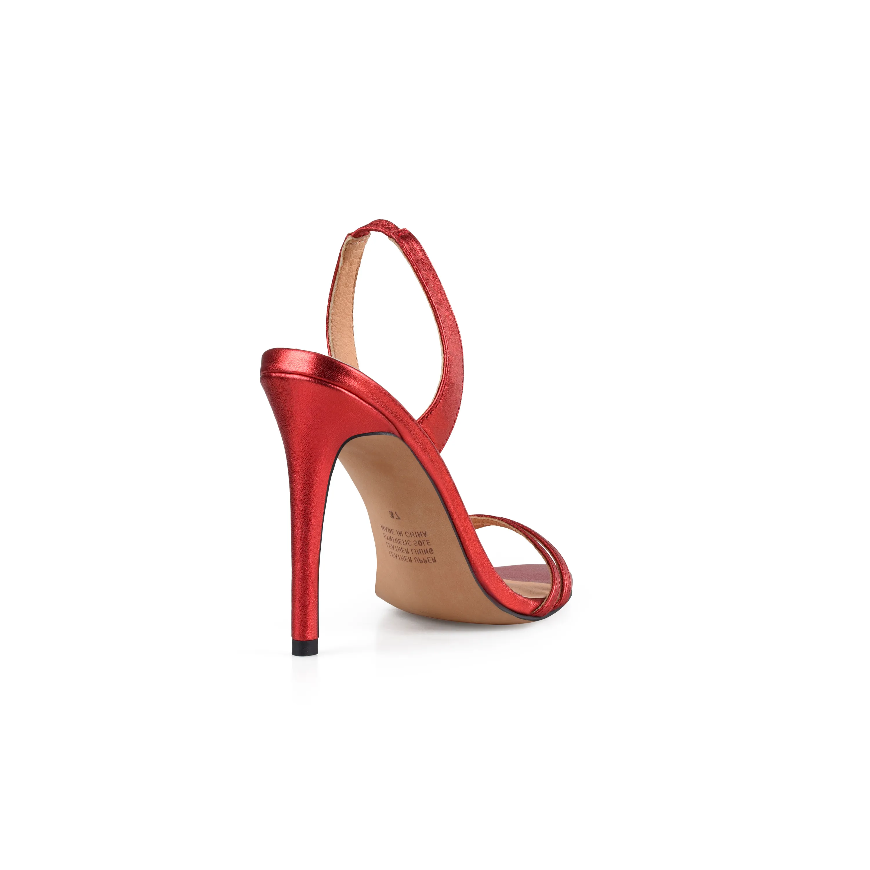 Alex Sandal Red Metallic Leather