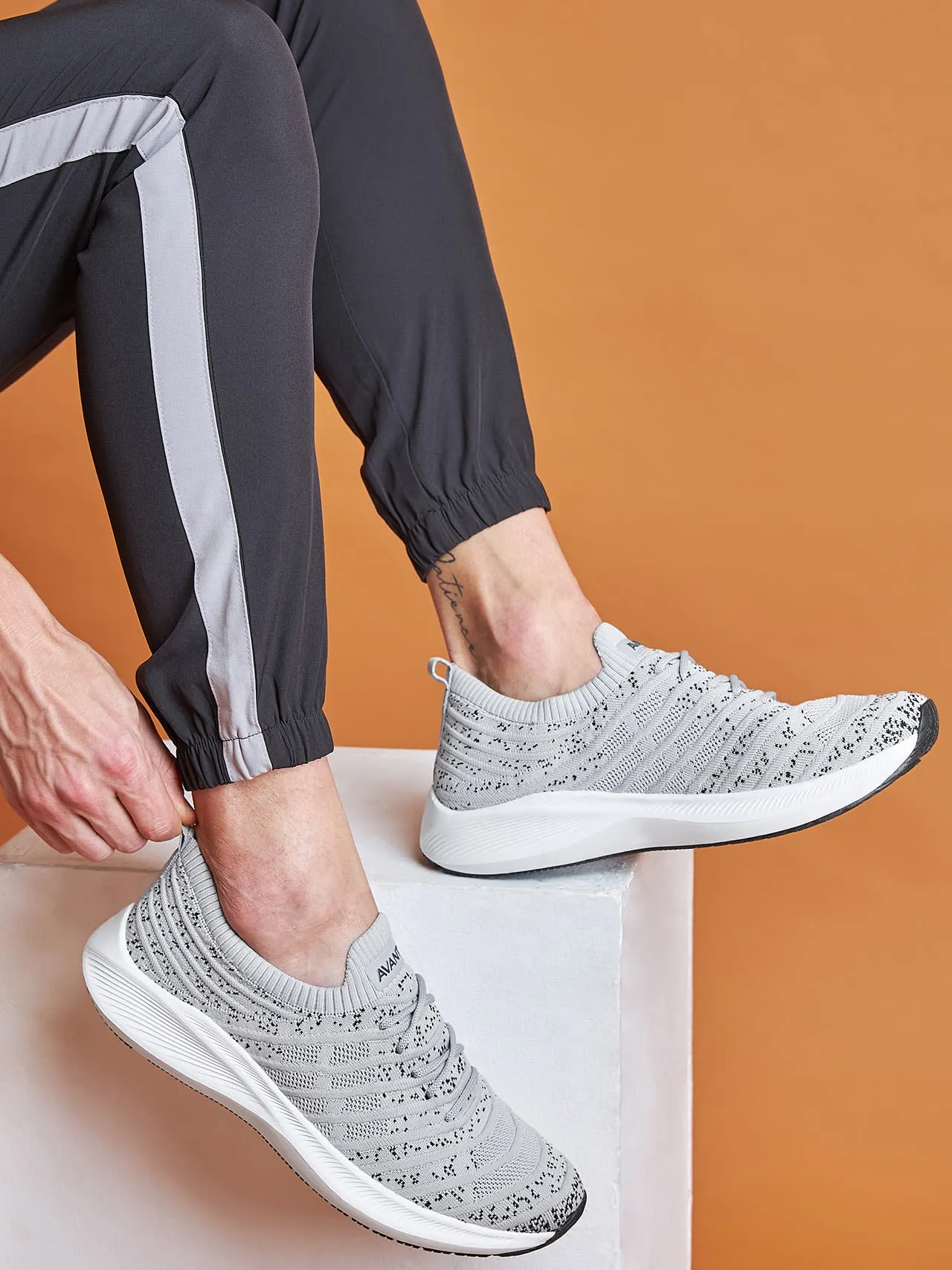 Avant Men's Zebra Running Shoes-L.Grey