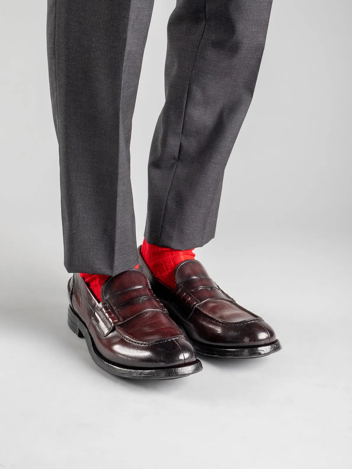 BALANCE 011- Burgundy Leather Penny Loafers