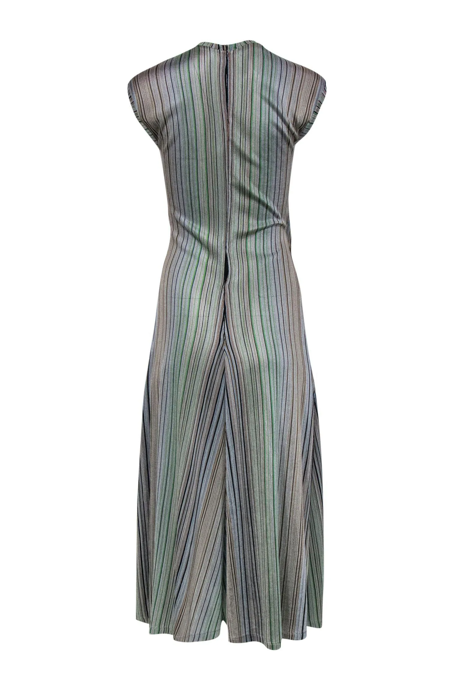 Beaufille - Multi-Striped Knit Crossed-Front Midi Dress Sz 2