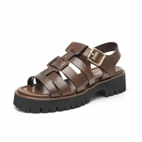 BeauToday Weaving Hollow Platform Gladiator Sandals for Women