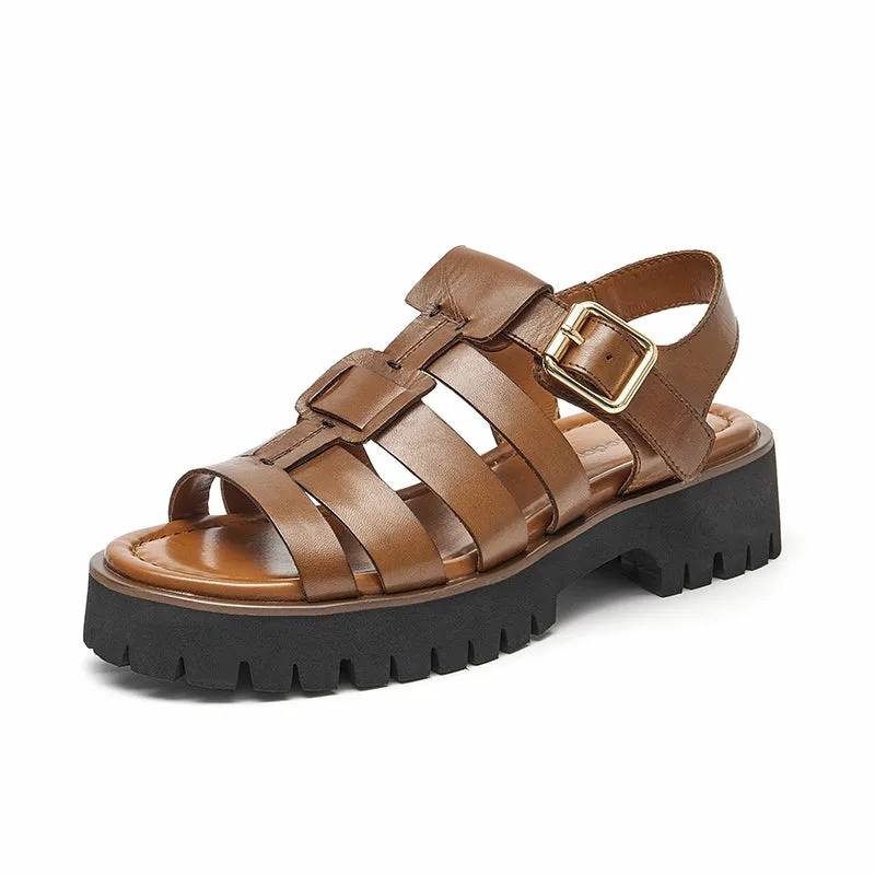 BeauToday Weaving Hollow Platform Gladiator Sandals for Women
