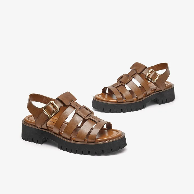 BeauToday Weaving Hollow Platform Gladiator Sandals for Women