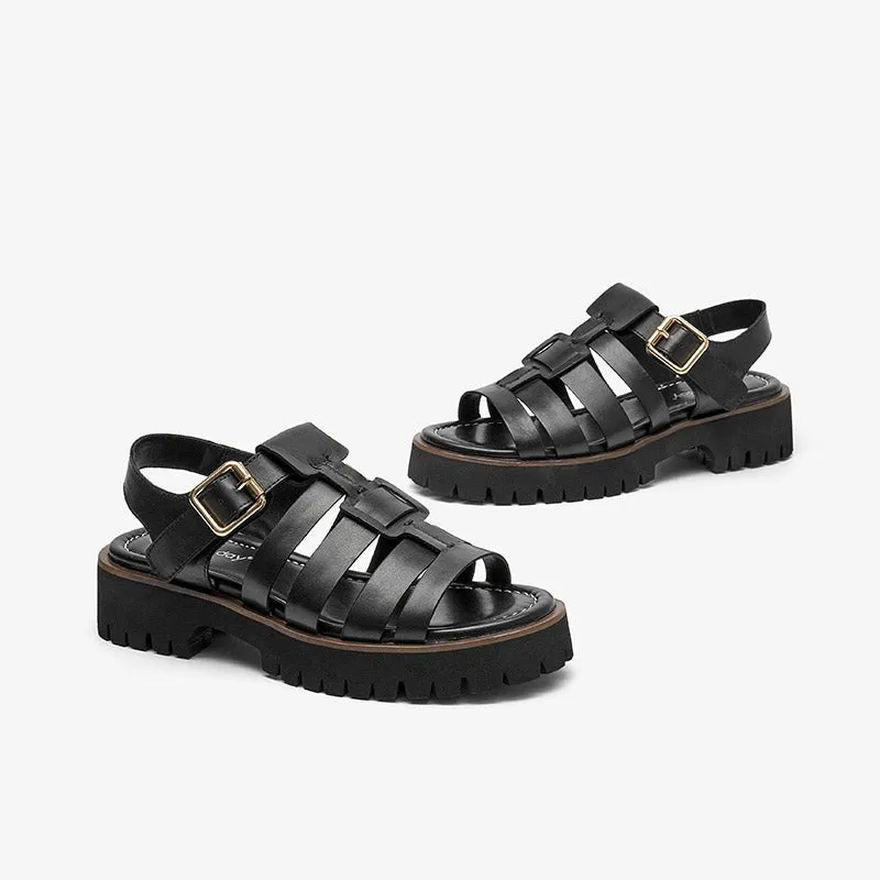BeauToday Weaving Hollow Platform Gladiator Sandals for Women
