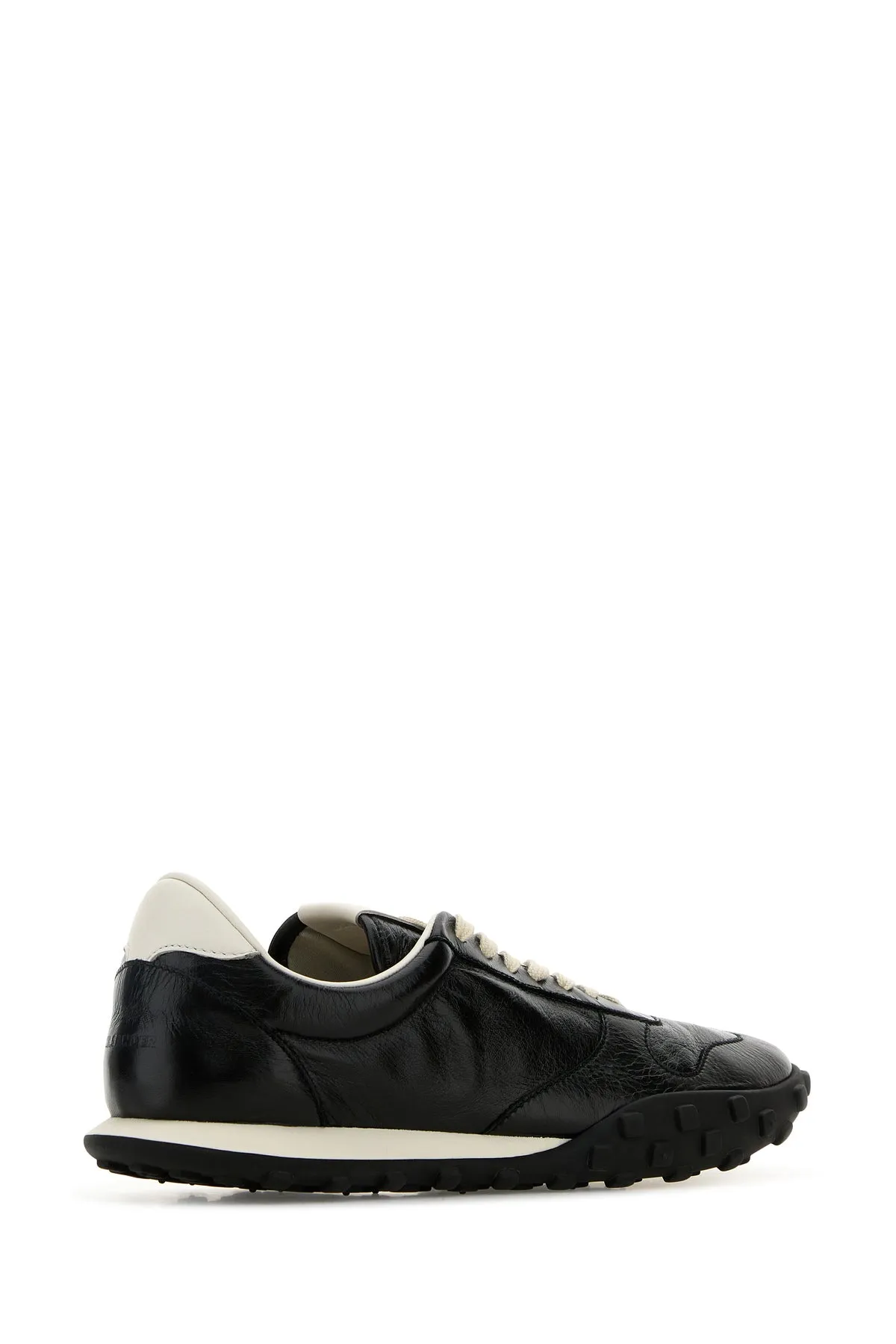 Black leather sneakers
