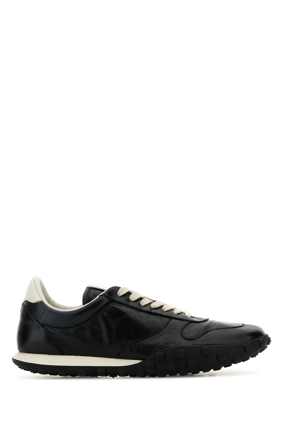 Black leather sneakers
