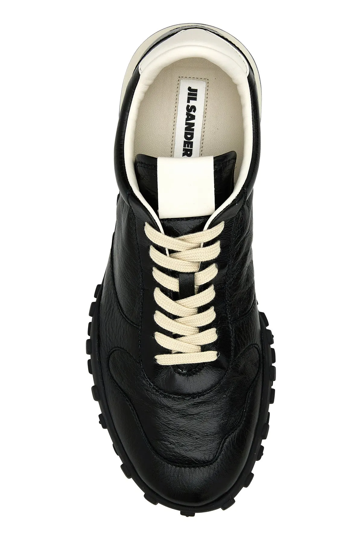 Black leather sneakers
