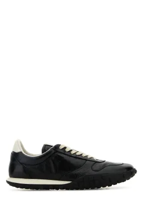 Black leather sneakers