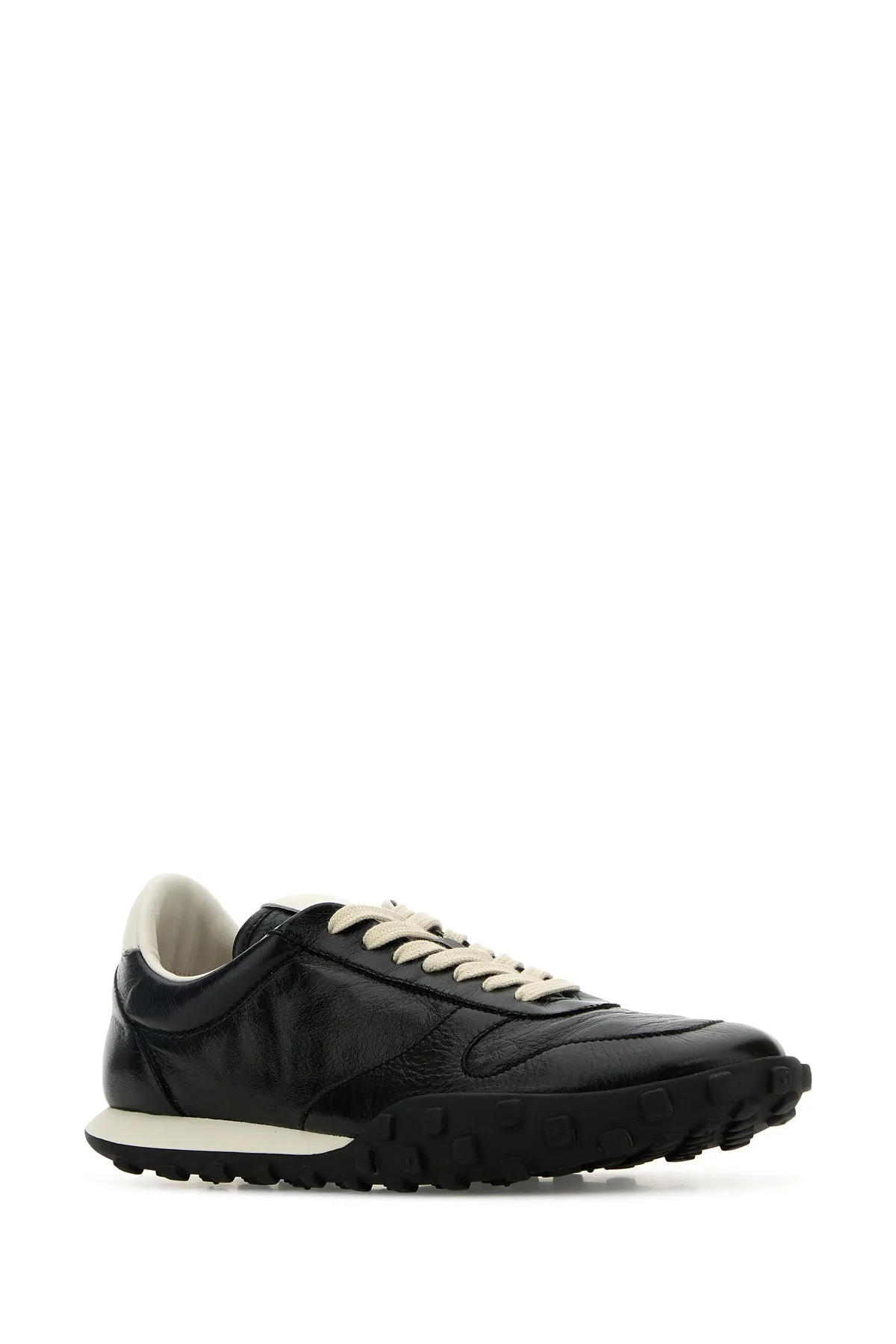 Black leather sneakers