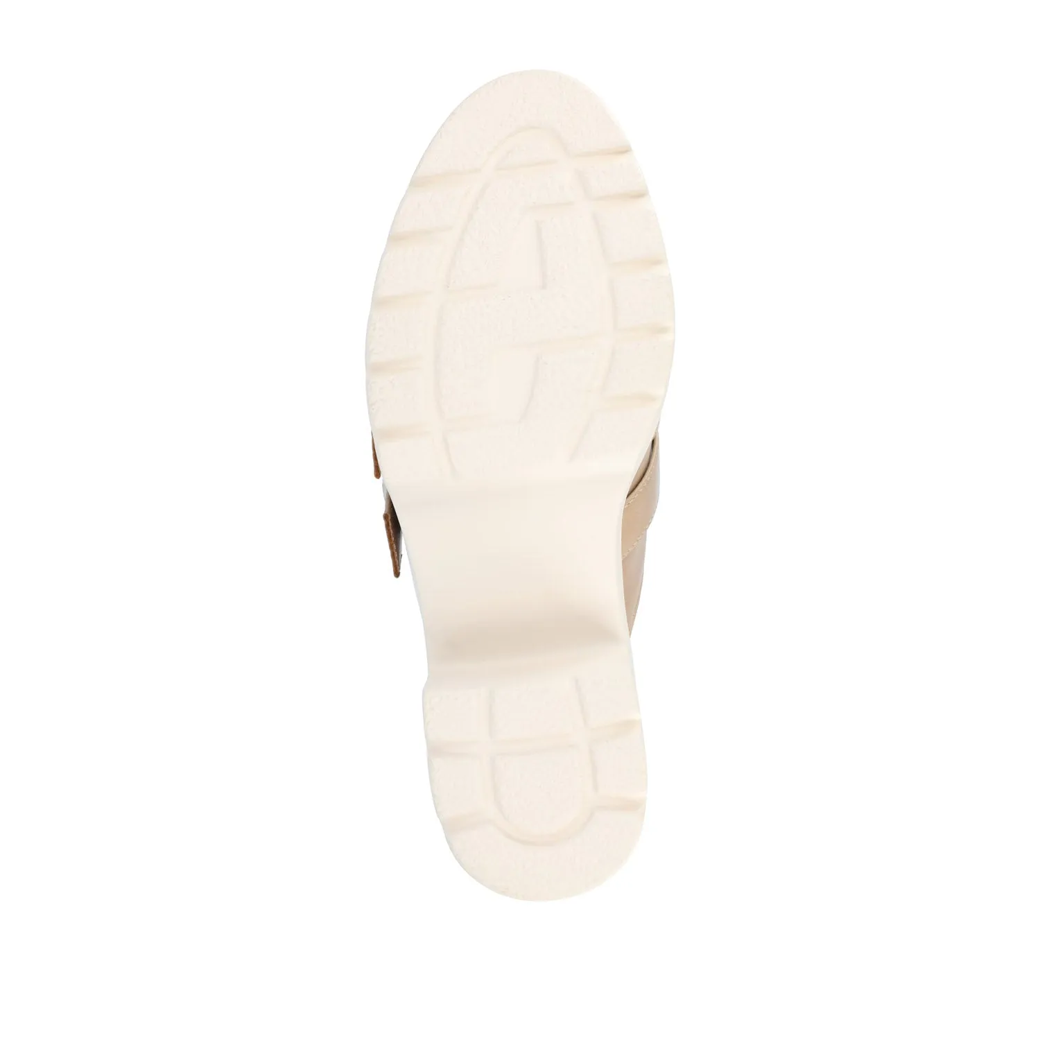 BRYDIE BLOCK HEEL LOAFERS IN FAUX LEATHER
