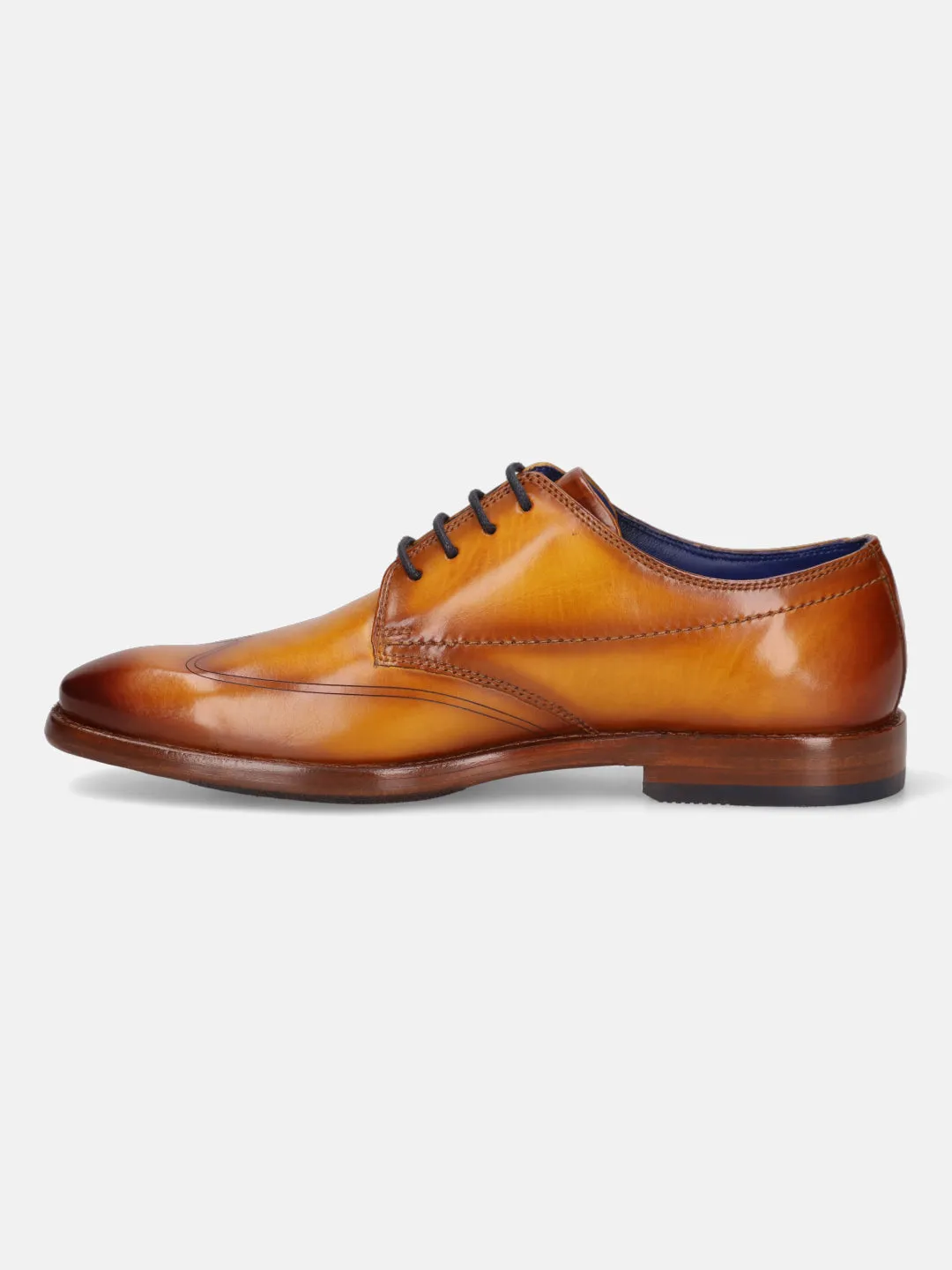 bugatti Yellow Premium Leather Derby Shoes