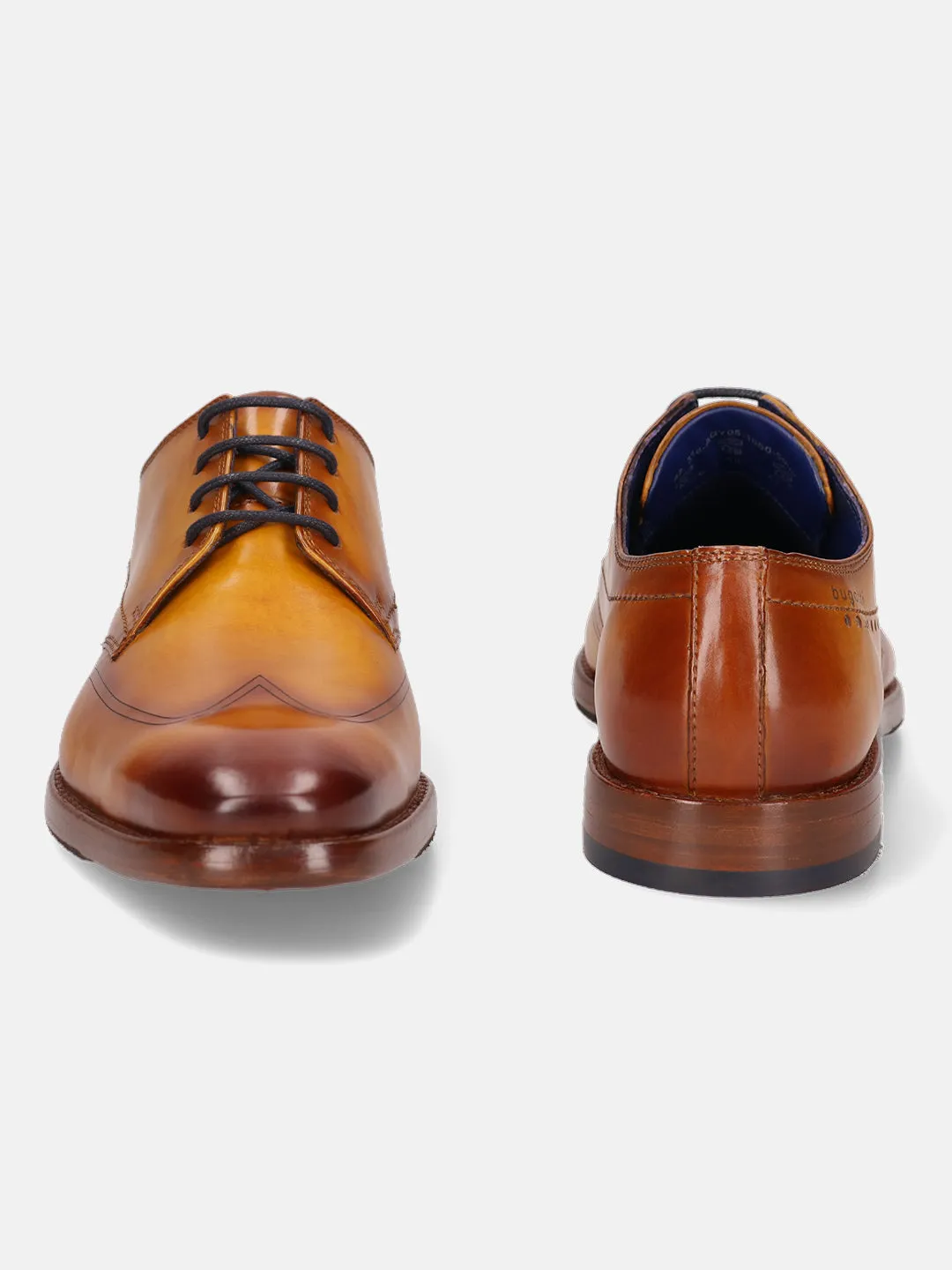 bugatti Yellow Premium Leather Derby Shoes