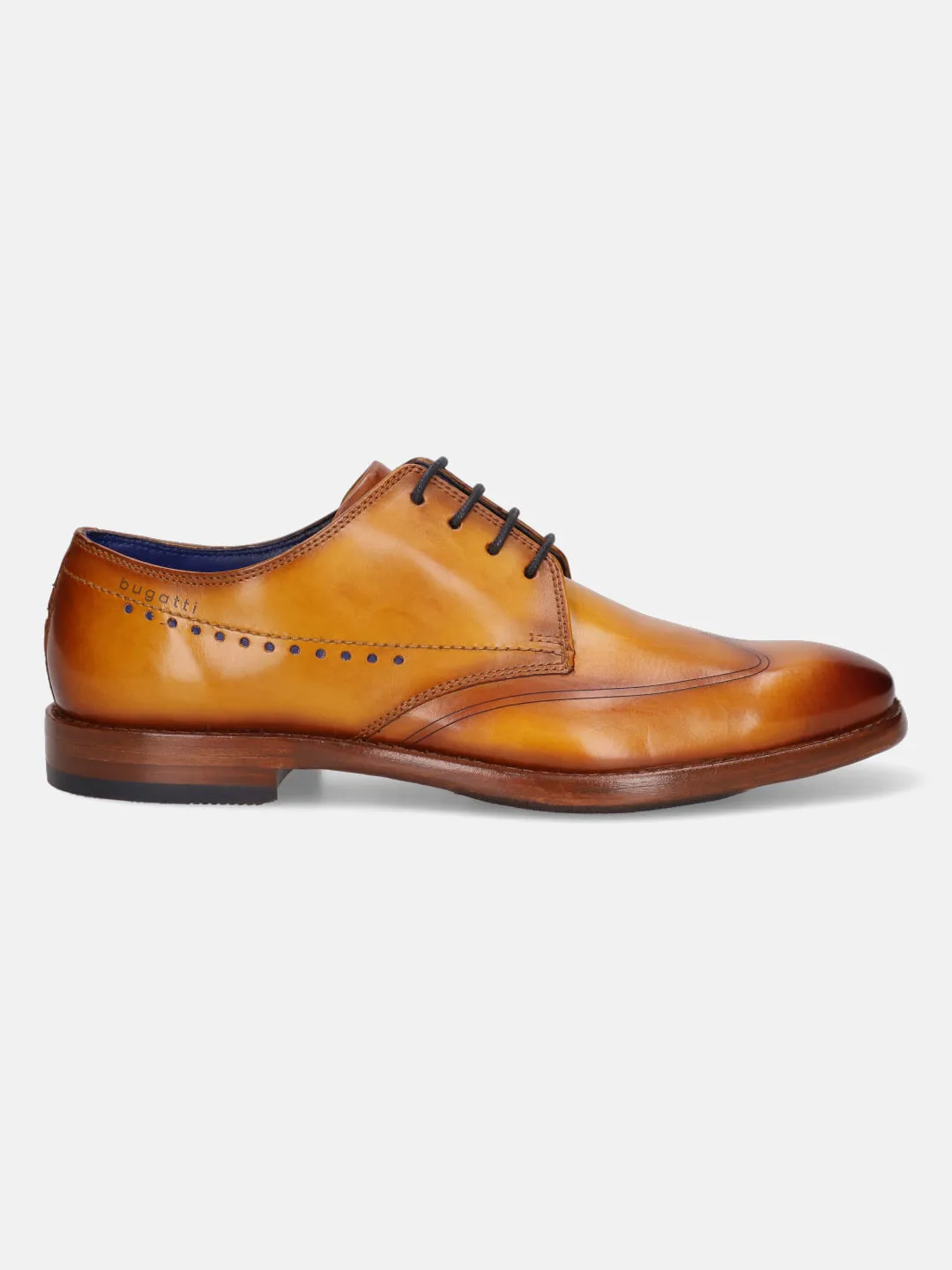 bugatti Yellow Premium Leather Derby Shoes