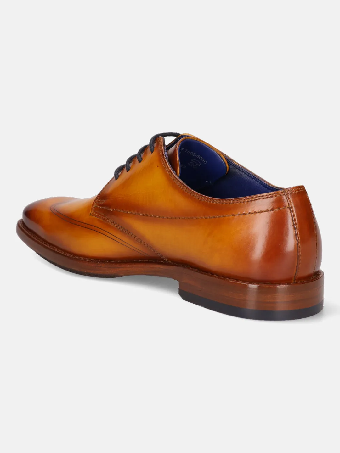 bugatti Yellow Premium Leather Derby Shoes