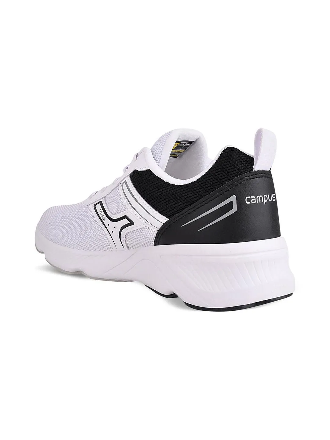 Campus Men White & Black Mesh Running Shoes