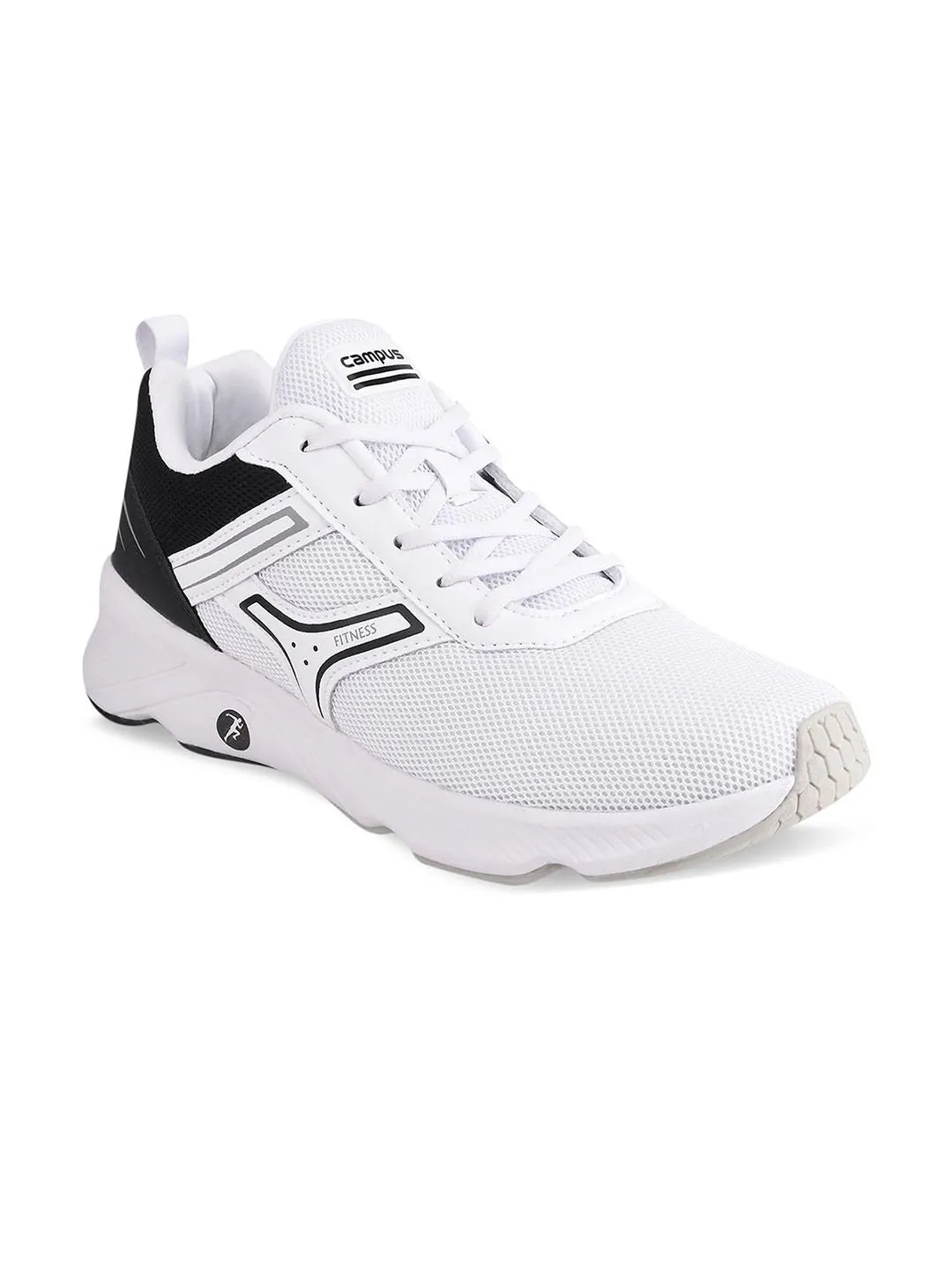 Campus Men White & Black Mesh Running Shoes