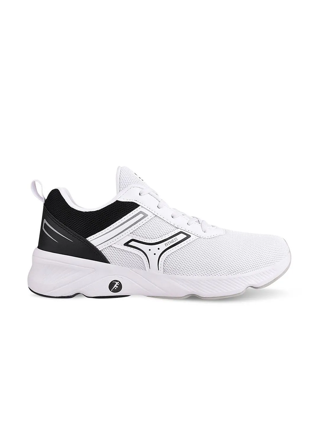 Campus Men White & Black Mesh Running Shoes