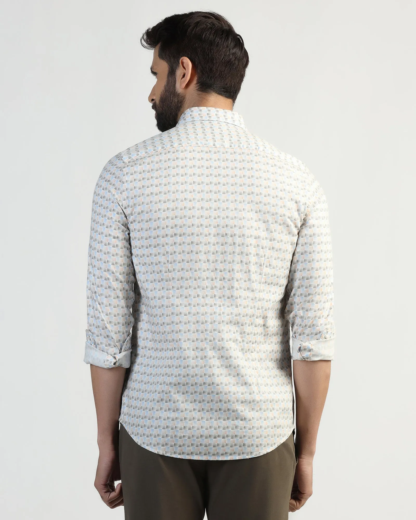 Casual Beige Printed Shirt - Felip