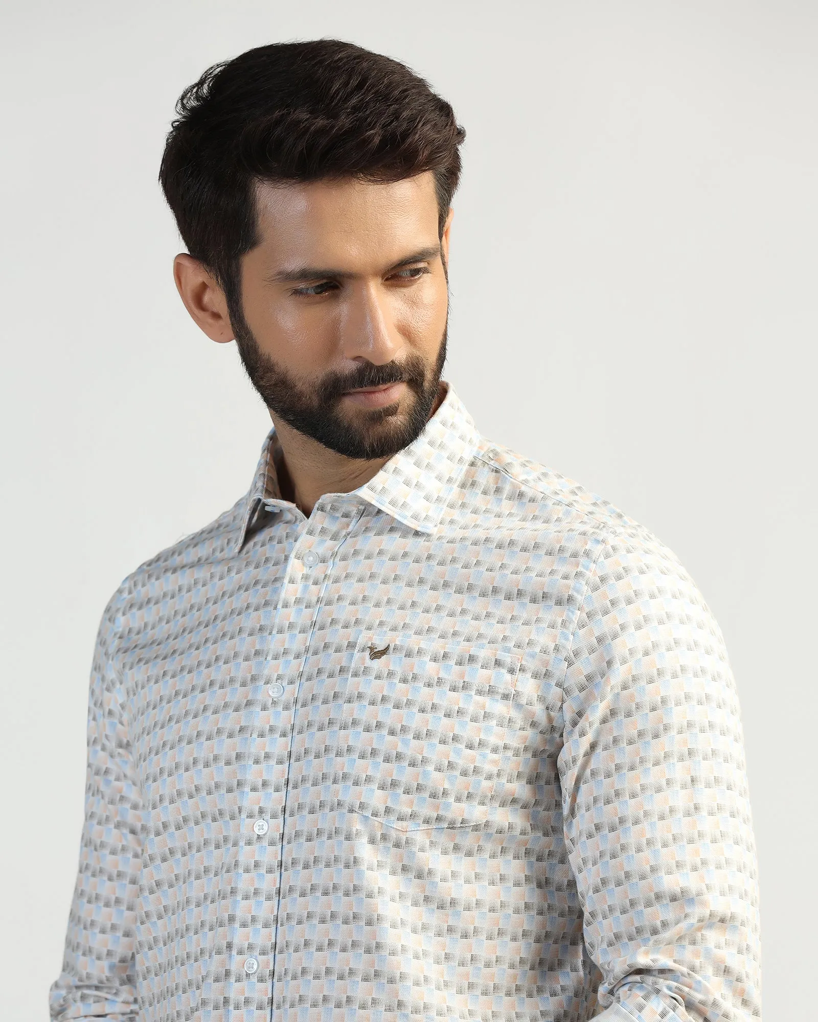 Casual Beige Printed Shirt - Felip