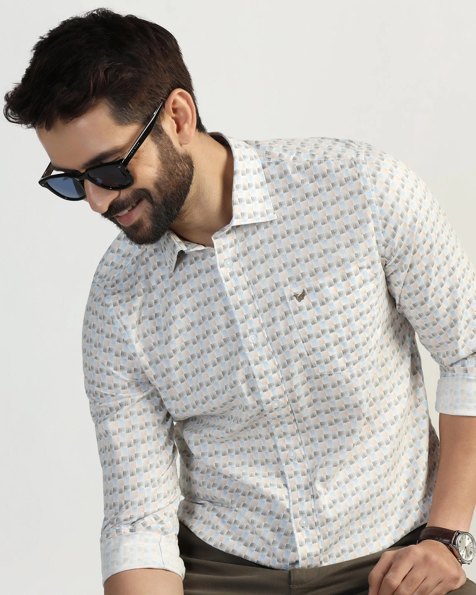 Casual Beige Printed Shirt - Felip