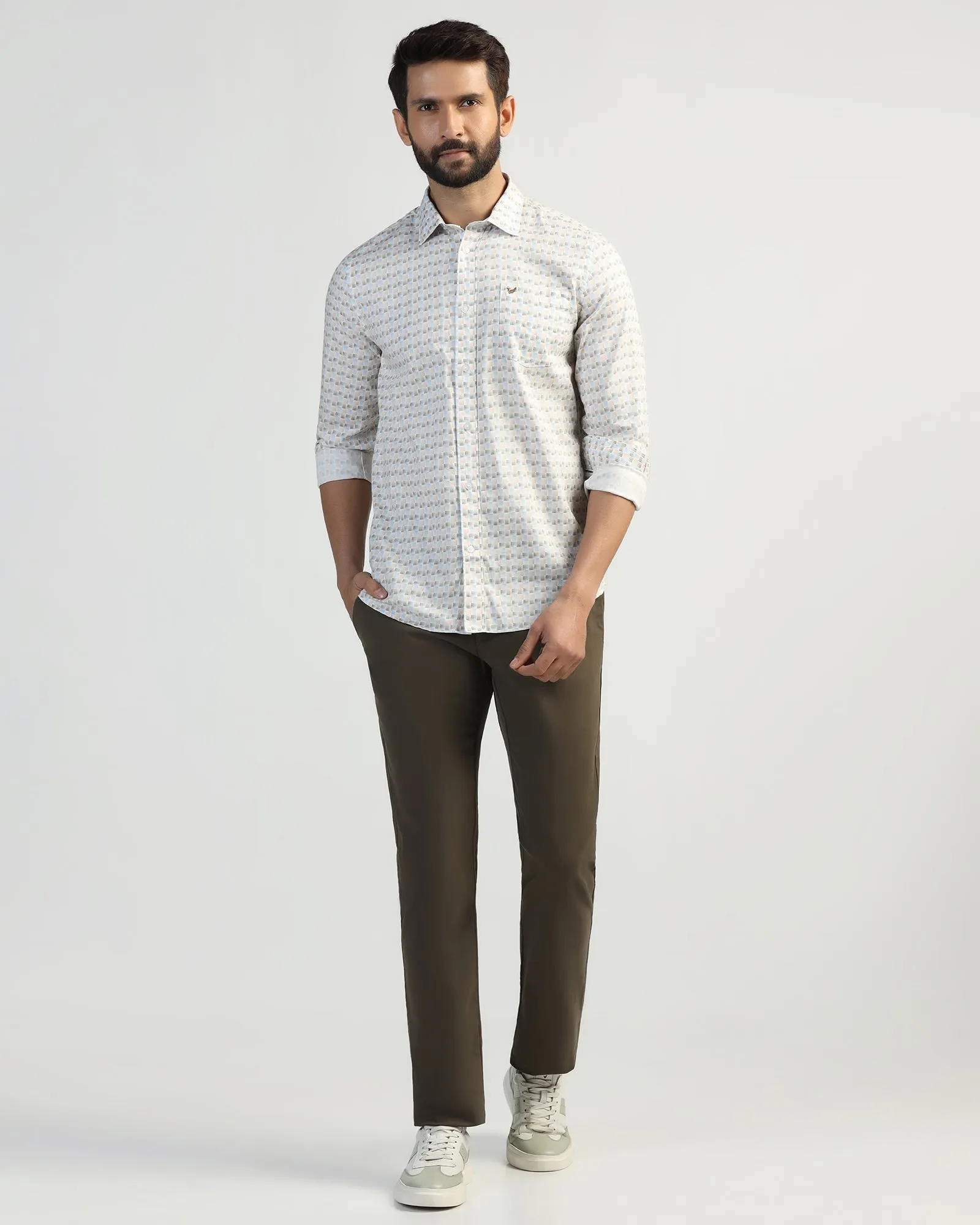 Casual Beige Printed Shirt - Felip