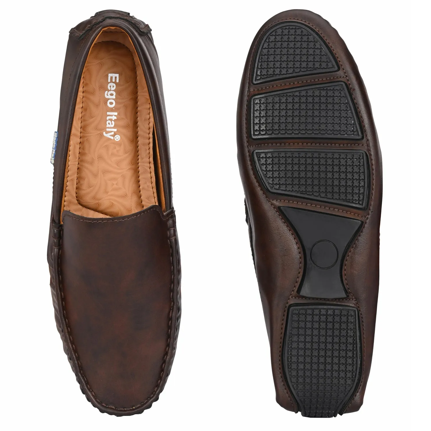 Eego Italy Plus Size Loafers GT-11-BROWN