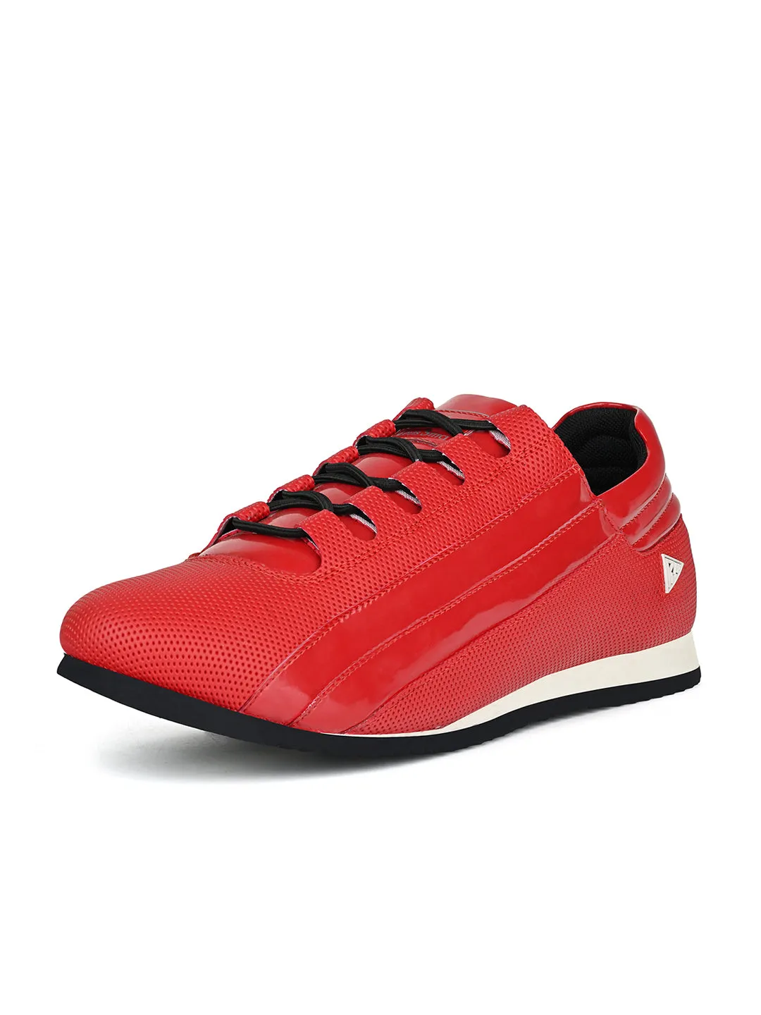 Ferrari Red Fashion Color Blocked Lace-Up Sneaker