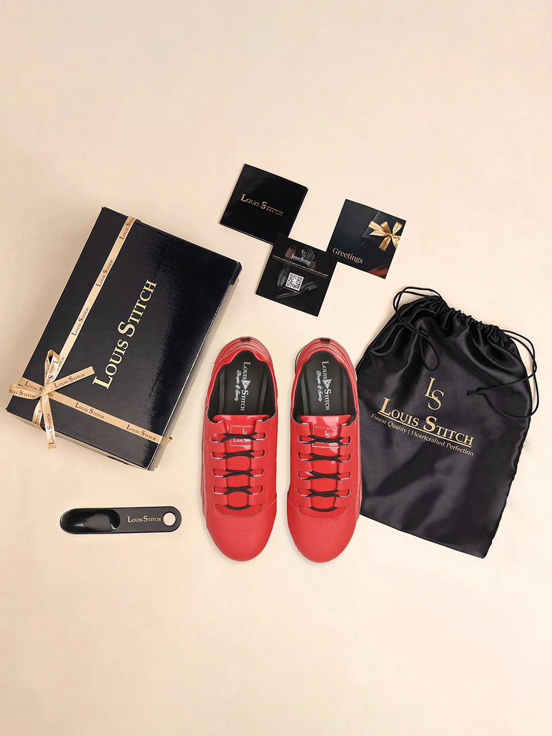 Ferrari Red Fashion Color Blocked Lace-Up Sneaker