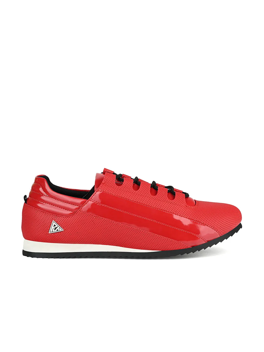 Ferrari Red Fashion Color Blocked Lace-Up Sneaker