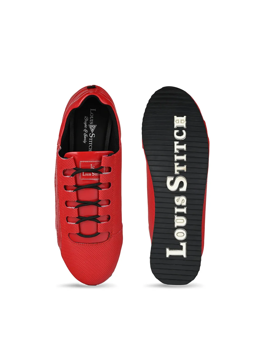Ferrari Red Fashion Color Blocked Lace-Up Sneaker