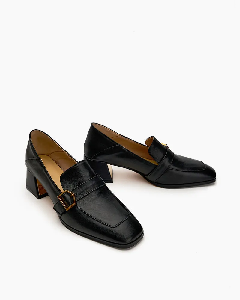 Gentle And Versatile Square Toe Loafers