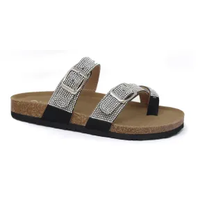 GIAN-247 Women's Double Strap Sandal With Rhinestones