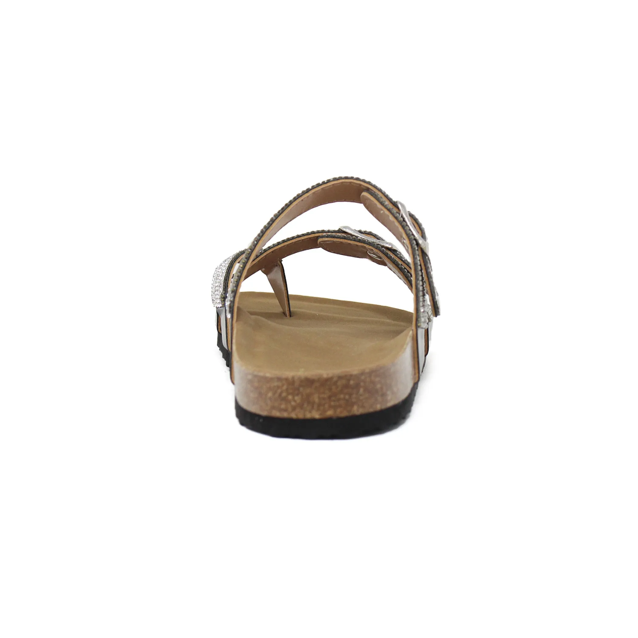 GIAN-247 Women's Double Strap Sandal With Rhinestones