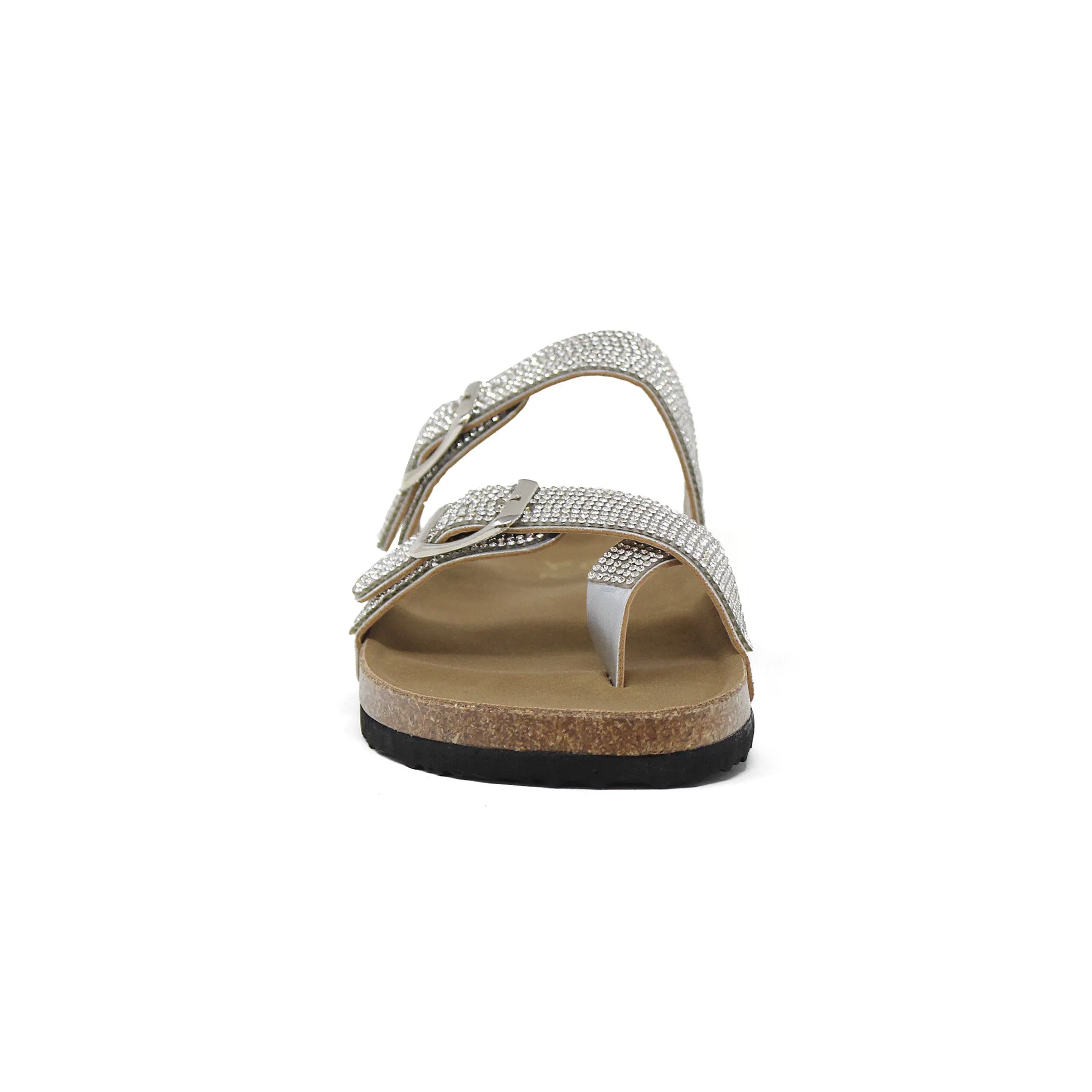 GIAN-247 Women's Double Strap Sandal With Rhinestones