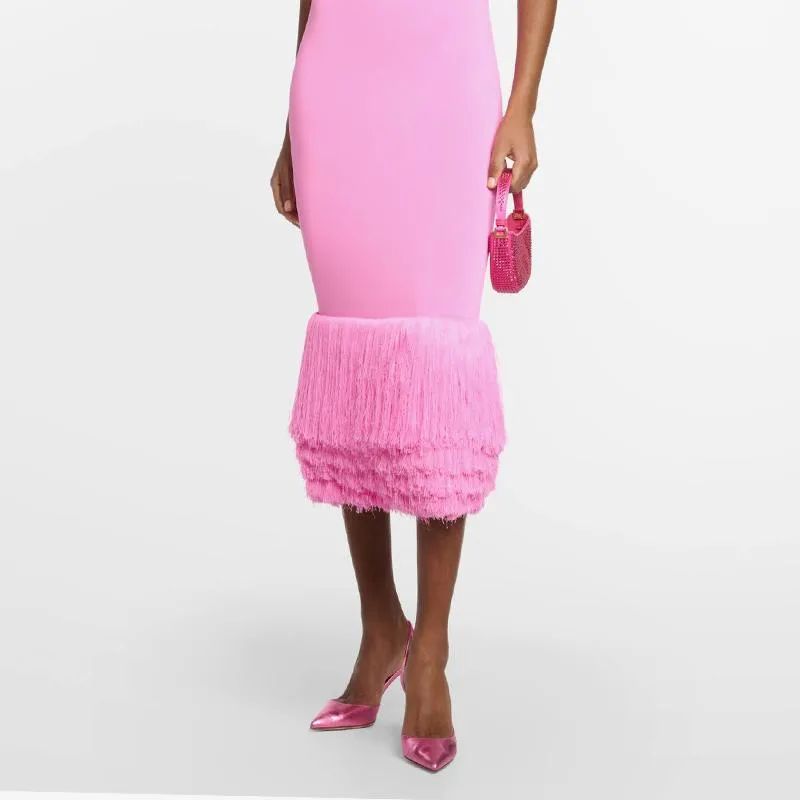 Glam Pink Pointed-Toe Calf Leather Pump