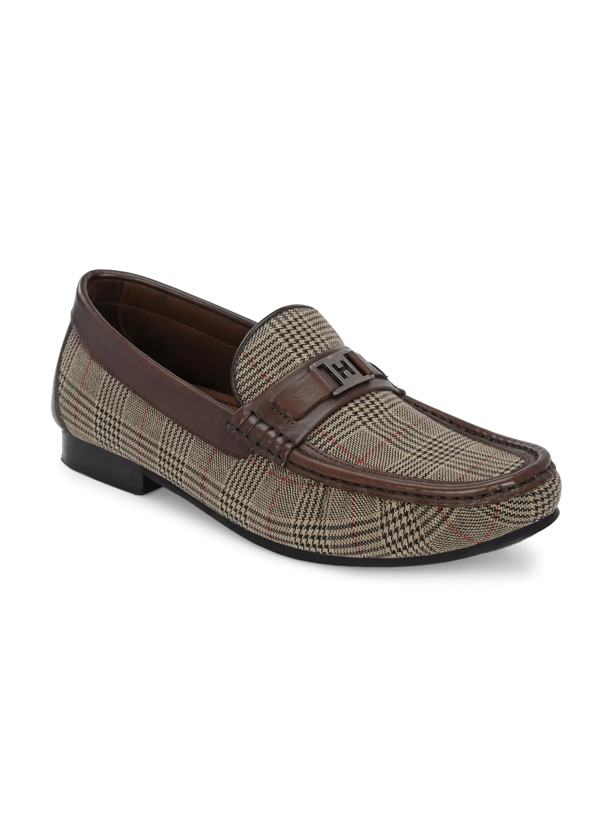 HITZ5341-Men's Brown Leather Casual Loafers