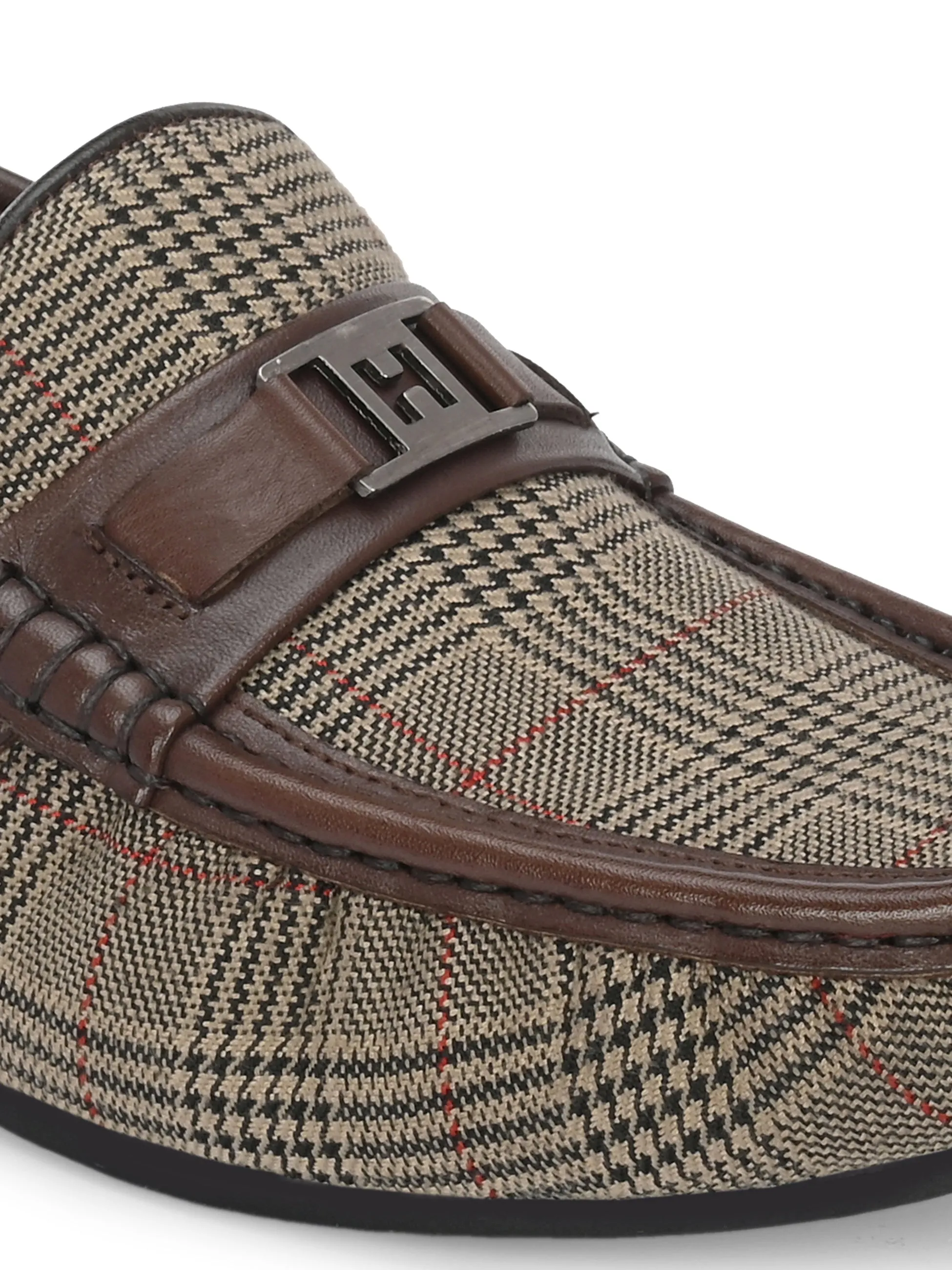 HITZ5341-Men's Brown Leather Casual Loafers