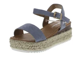 KID'S SHOES LIGHT BLUE SUEDE WEDGE SANDAL BESSY-10K