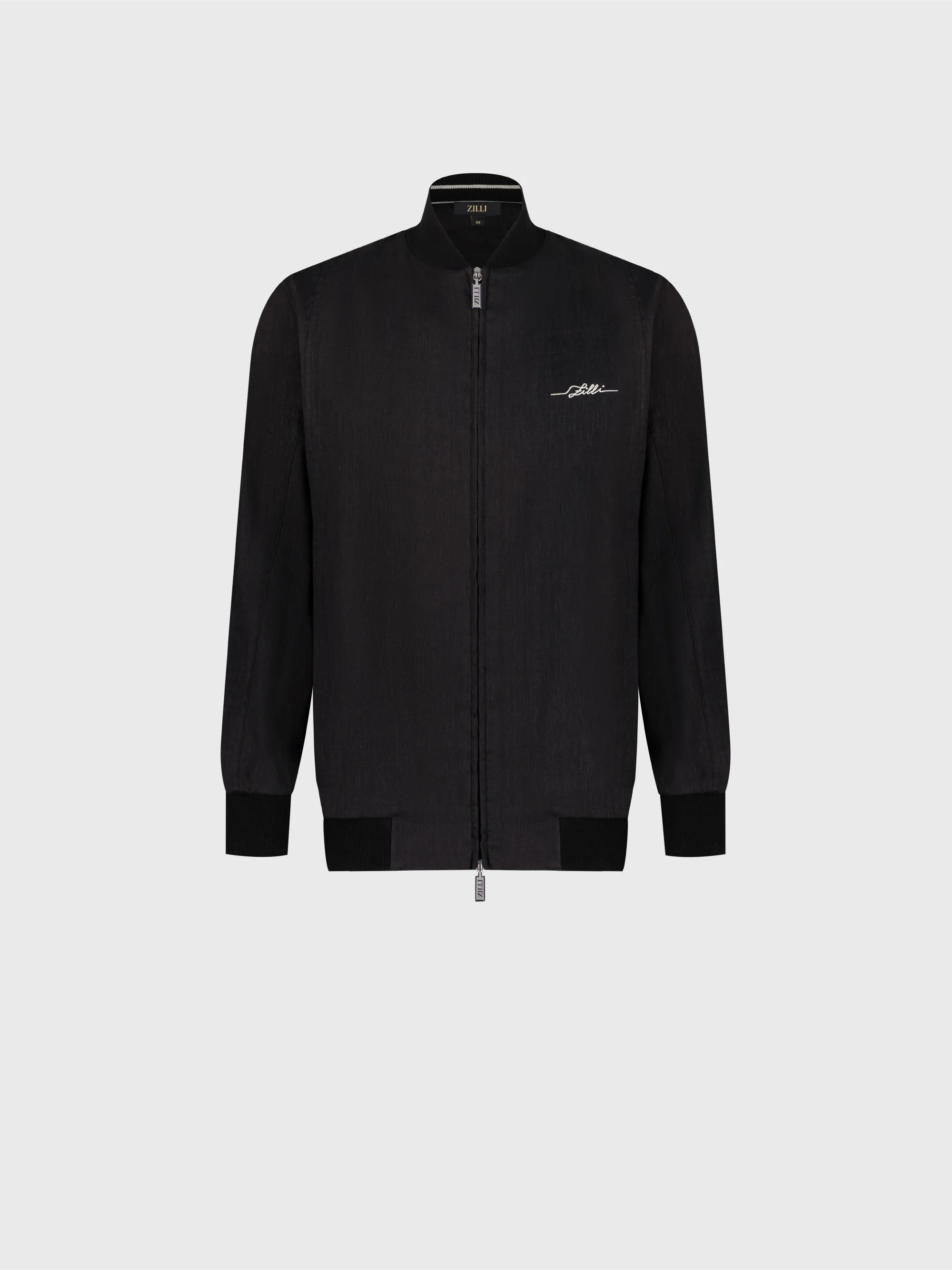 Linen and Wool Bomber with "Zilli Poem" Embroidery