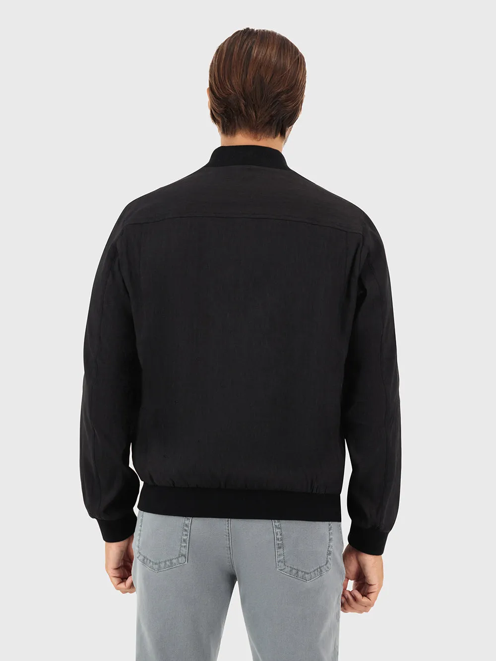 Linen and Wool Bomber with "Zilli Poem" Embroidery