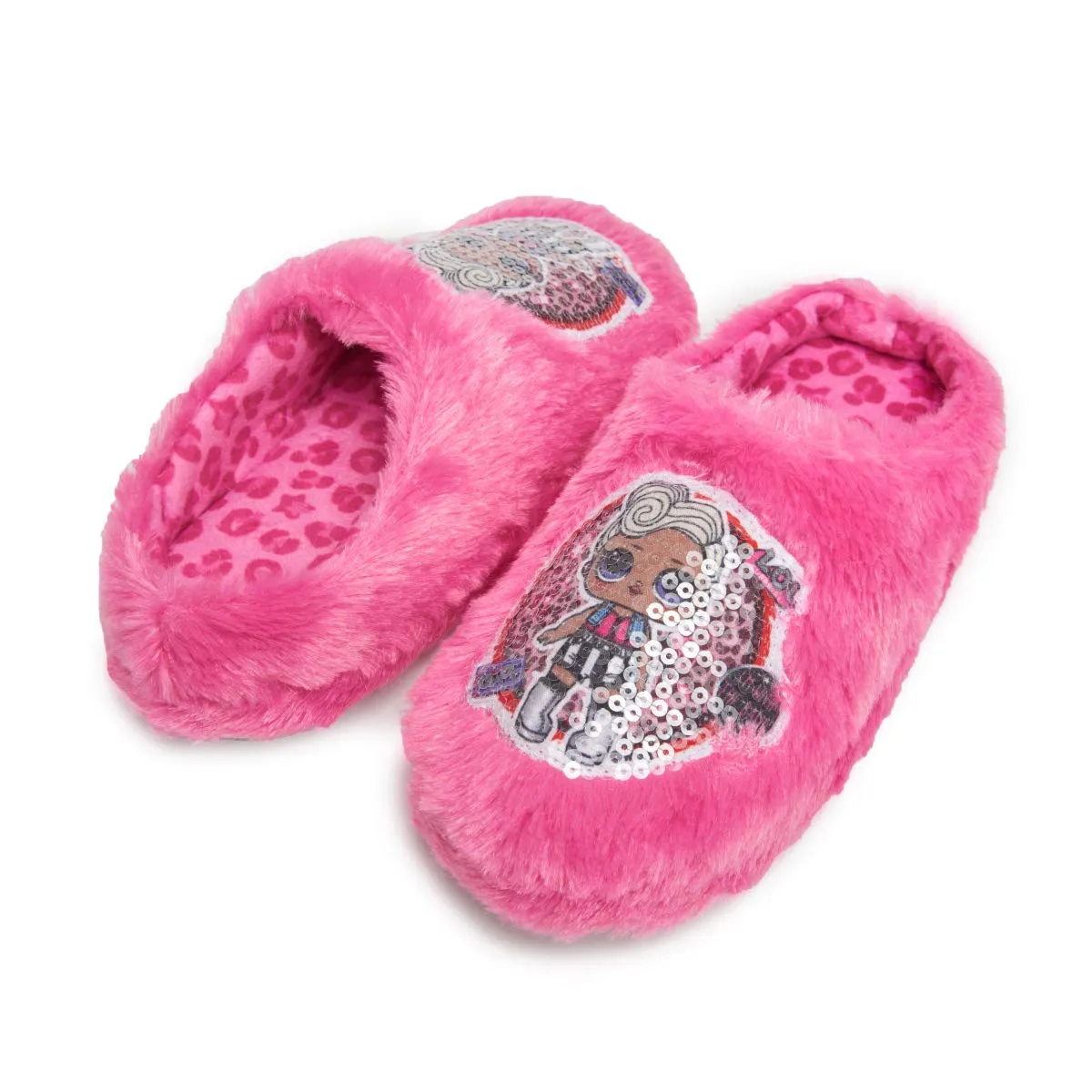 L.O.L. Surprise! Girls Slippers, Sequins Patch Clog Slip-On, Little Girl Slipper, Pink, 11-12 Little Kid
