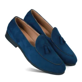NICHE Blue Suede Tassel Loafers