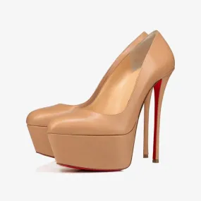 Nude Patent Leather Pumps with 140mm Heel