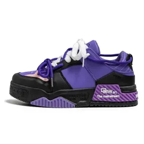 PU Skateboard Platform Lace Up Sneakers