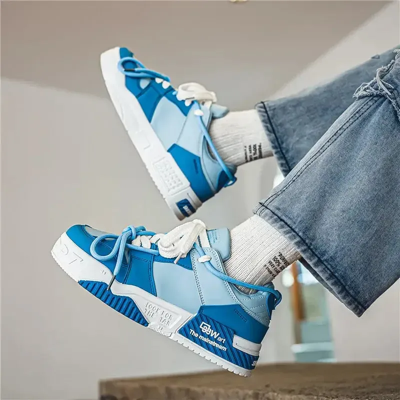 PU Skateboard Platform Lace Up Sneakers