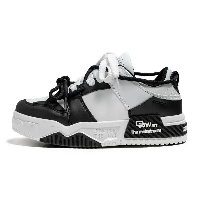 PU Skateboard Platform Lace Up Sneakers