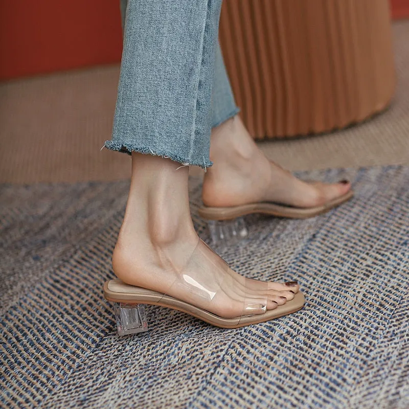 PVC Clear Upper and Heels Sandals - 2 Colors