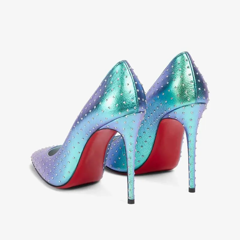 Refined Iridescent Pointed Toe Pump