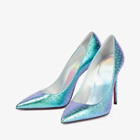 Refined Iridescent Pointed Toe Pump