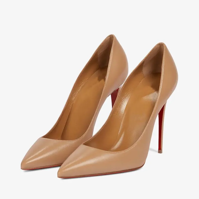 Refined Medium Beige Leather Pumps